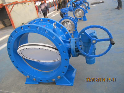 Ductile iron EPDM double eccentric butterfly valve