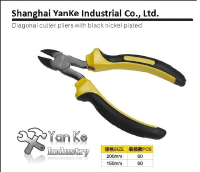 Diagonal cutter pliers with black nickel plated