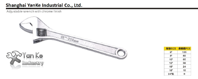 Adjustabie wrench with chrome handle