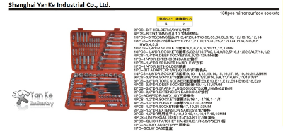 138pcs mirrorsurface sockets