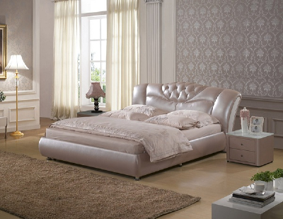 American style modern fashion bedroom sets soft leather bed