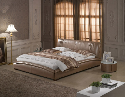 simple modern furnitures bedroom with led lighting soft bed