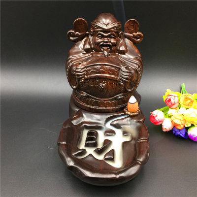 Linqu Ming Qing mahogany ebony wood carving crafts ornaments Zhaocai wealth