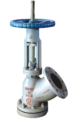 Tank bottom angle valve