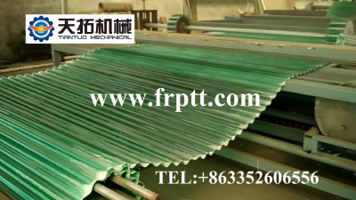 FRP transversely corrugated sheet making machine