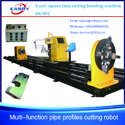 Stainless steel square tube cnc plasma cutting beveling machine with good quality  KR-XF8