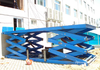 Double fork fixed scissors type lifting platform