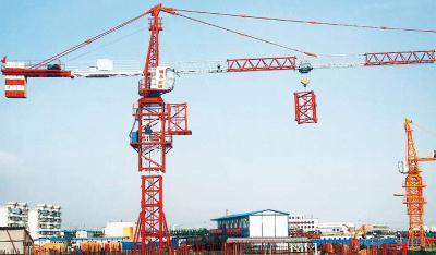 QTZ63 Tower crane on Tianjin building site