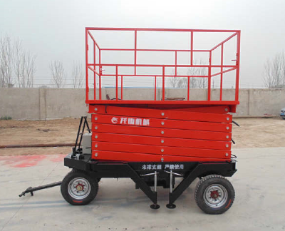 Four wheeled mobile elevating platform