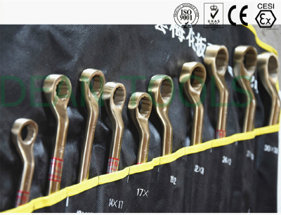 non sparking double box wrench set ,aluminum bronze ring spanner