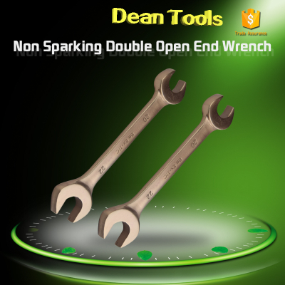 sparkless anti spark al-cu ,be-cu safety copper alloy double open end wrench , u type spanner , valve wheel spanner . for nut or bolts