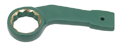 Non sparking striking box/ring type 12pt wrench bent handle, offset 45degree albr