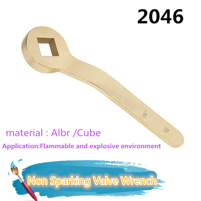 NON SPARKING VALEV WHEEL WRENCH SPANNER , SQUARE  POINT ,OFFSET HANDLE