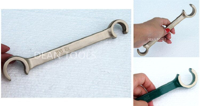 Double c spanner hook wrench , U type valve wheel tools for nut alcu becu ,non sparking , explosion proof , drop forged