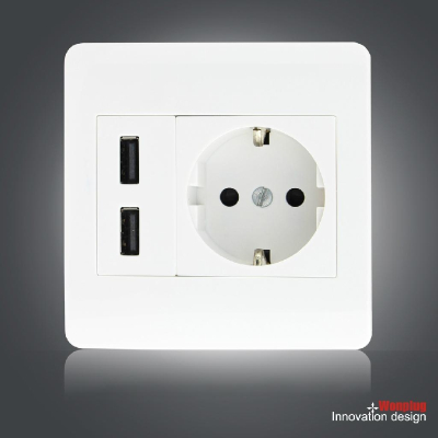 Top sell Germany USB Wall Socket EU Europe Schuko socket 2 usb ports DC 2A