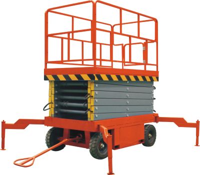 Mobile semi-electric scissor lift/ fork lift