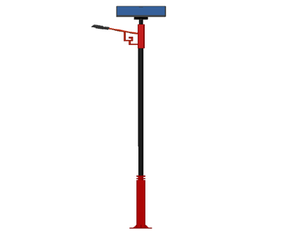 4.5 meters -12W solar street light (Chinese Red)