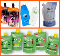 Spout top laminated plastic doypack with logo design for hair care products packaging