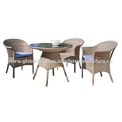 4 Pcs Garden Furniture Outdoor Rattan Dining Set