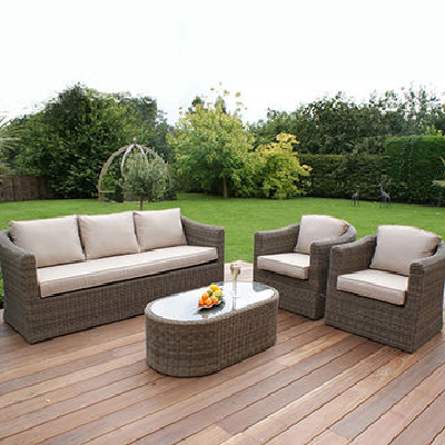 4 Pieces Wicker Outdoor Patio Rattan Garden Furniture Sofa Set