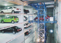 Roadway stacking type stereo garage
