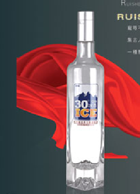 Crystal white glass bottle