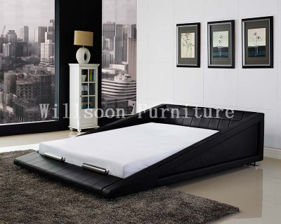 Modern Bed Design Double Bed Design PU Leather Bed Frame 1878, Bedroom Furniture