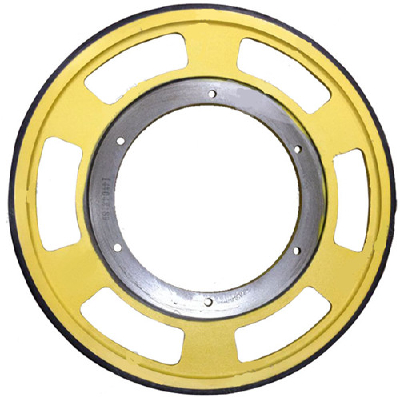 Elevator arm friction wheel