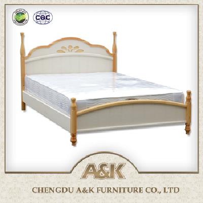 Latest wooden double bed design, solid rubber wooden children bed ,pre-environmental and healthy lacquering