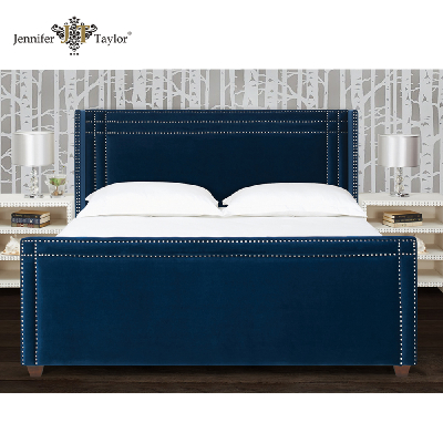 Bedroom furniture factory designer king size wood frame fabric upholstered bed frame, Wooden Bed,Bedroom Furniture