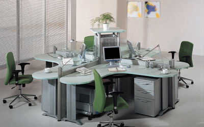 Modern office furniture 4 person office workstation with partition for office