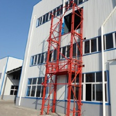 SJD model guide rail type hydraulic industrial goods lift platform