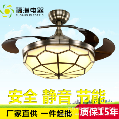 Invisible Chinese solid wood fan lamp