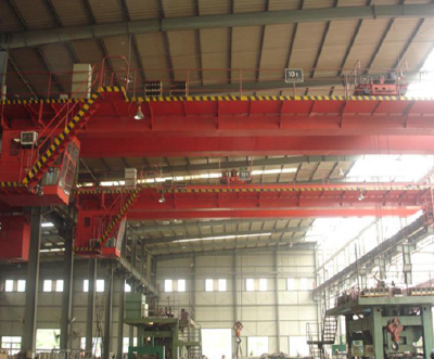 Metallurgical double beam electric crane