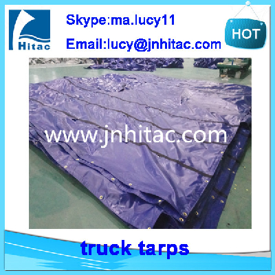 Cold resistant waterproof polyester pvc vinyl flatbed steel and lumber tarps manufacturer