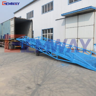 Hydraulic portable mobile container loading ramp for sale