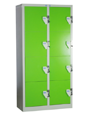 Eight door green staff cabinet