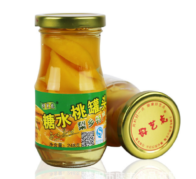 Canned fruit yellow peach