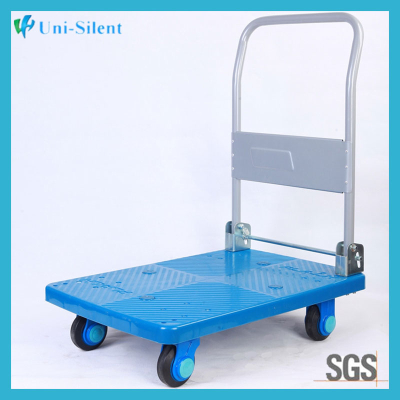 150kgs Folding Handle Super Silence Plastic Platform Trolley Hand Truck PLA150-DX