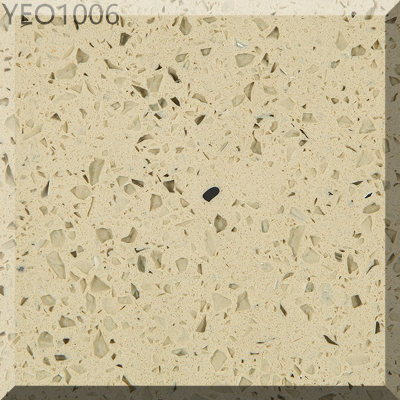 Crystal Beige Quartz Stone Slab and Countertops