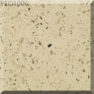 Crystal Beige Quartz Stone Slab and Countertops