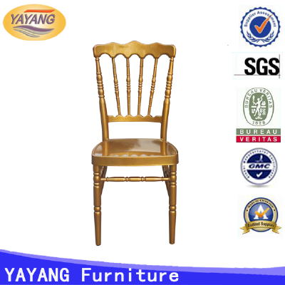 Modern party cheap price stackable gold used chateau chair for event