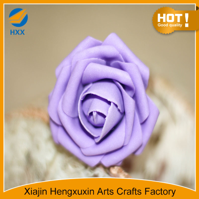 artificial purple  foam rose head with stem