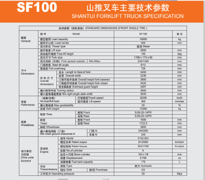 Shantui 10t forklift with high quality for sale