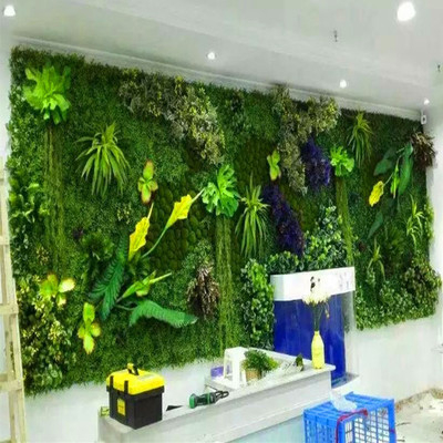 The new artificial lawn plant wall carpet fake grass green decoration of plastic plant green plant wall simulation