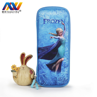 Factory wholesale 3D PET plastic frozen pencil case, stationery eva pencil bag/box