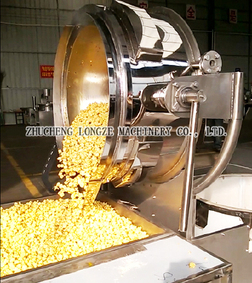 Gas heated popcorn machine