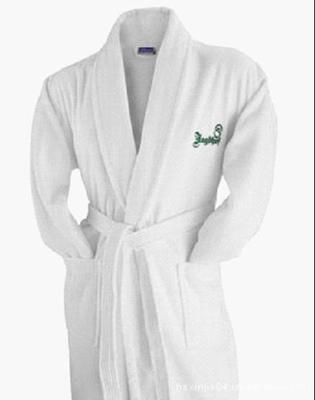 Hotel 100% cotton terry waffle white bathrobe