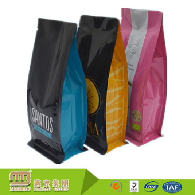 Food Packaging Custom Logo Design Side Gusset Aluminum Foil Coffee Bean Bag With One Way Valve
