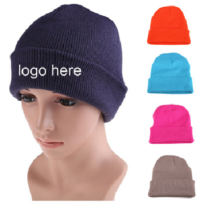 High Qulity Plain Purple 100% Acyilc Knit Adult CC Beanie Hat